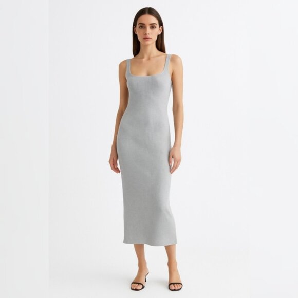 NWT IRO Daline Light Gray Midi Dress - Picture 1 of 10